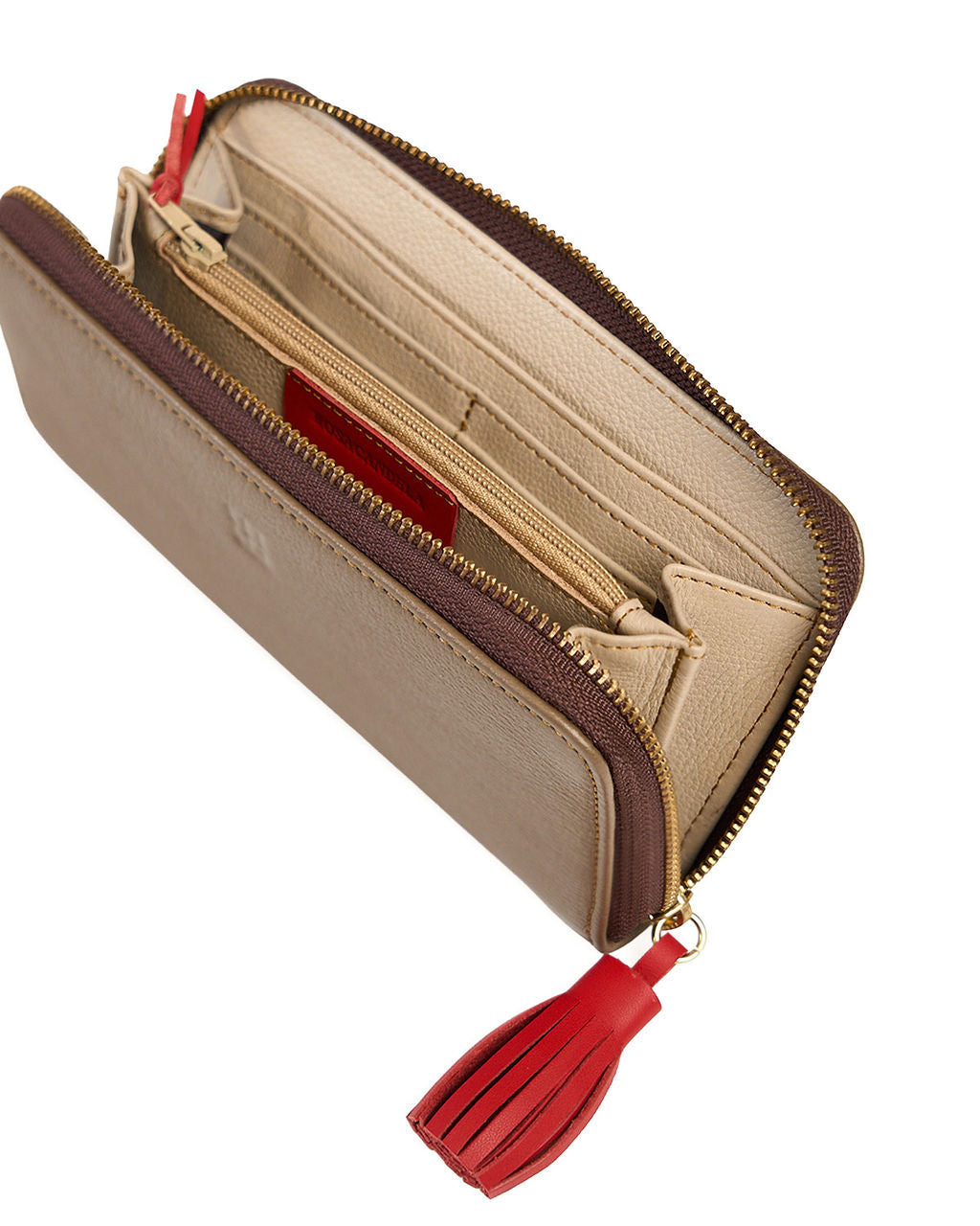 Victoria — Zip Around Leather Wallet taupe