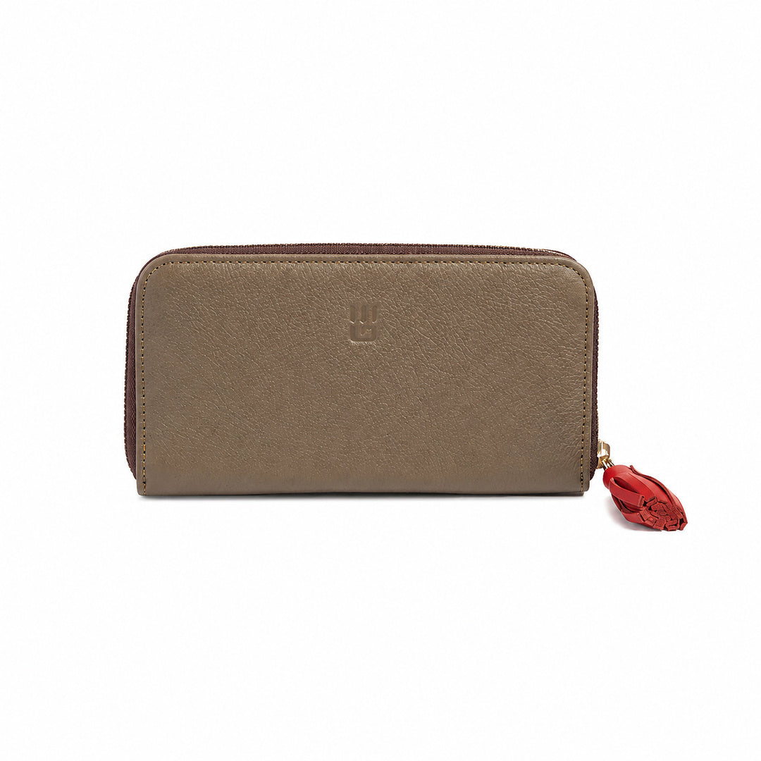 Victoria — Zip Around Leather Wallet taupe