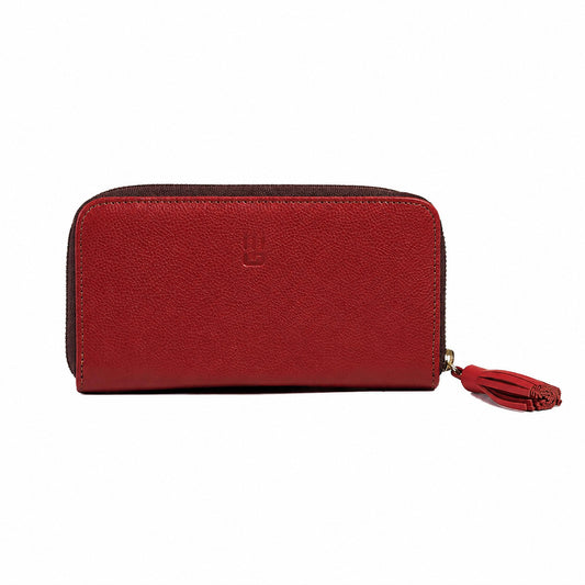 Victoria — Zip Around Leather Wallet red