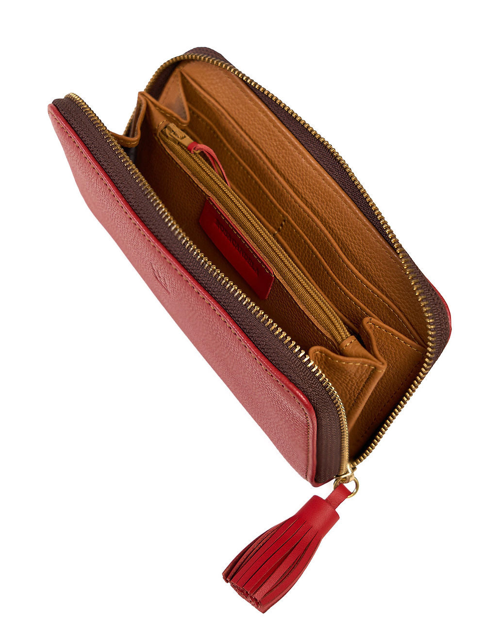 Victoria — Zip Around Leather Wallet red