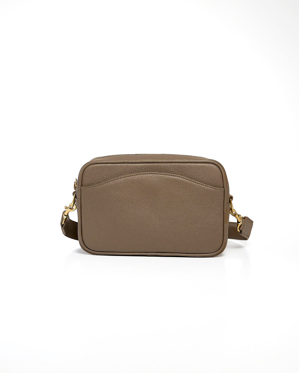 Paola Icon Camera — Bolso Bandolero de cuero taupe