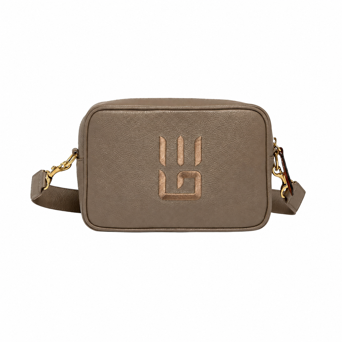 Paola Icon Camera — Bolso Bandolero de cuero taupe
