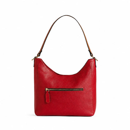 Desirée — Leather Hobo Bag red and tan
