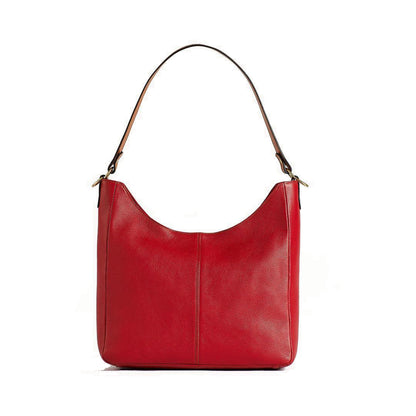 Desirée — Leather Hobo Bag red and tan