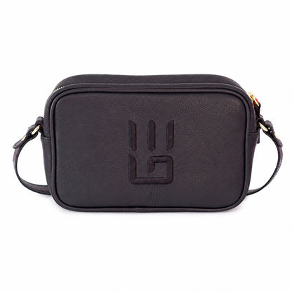 Paola Icon — Leather Crossbody Camera Bag black